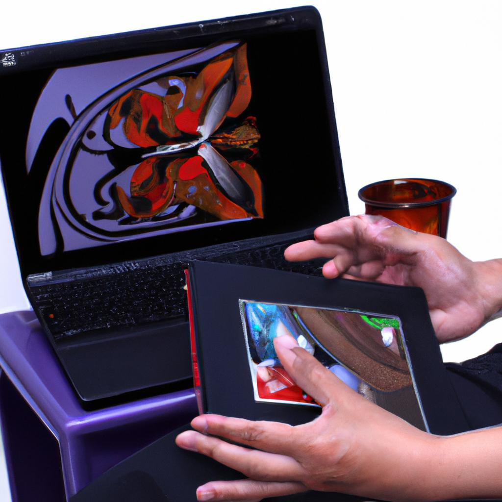 Person using digital painting software