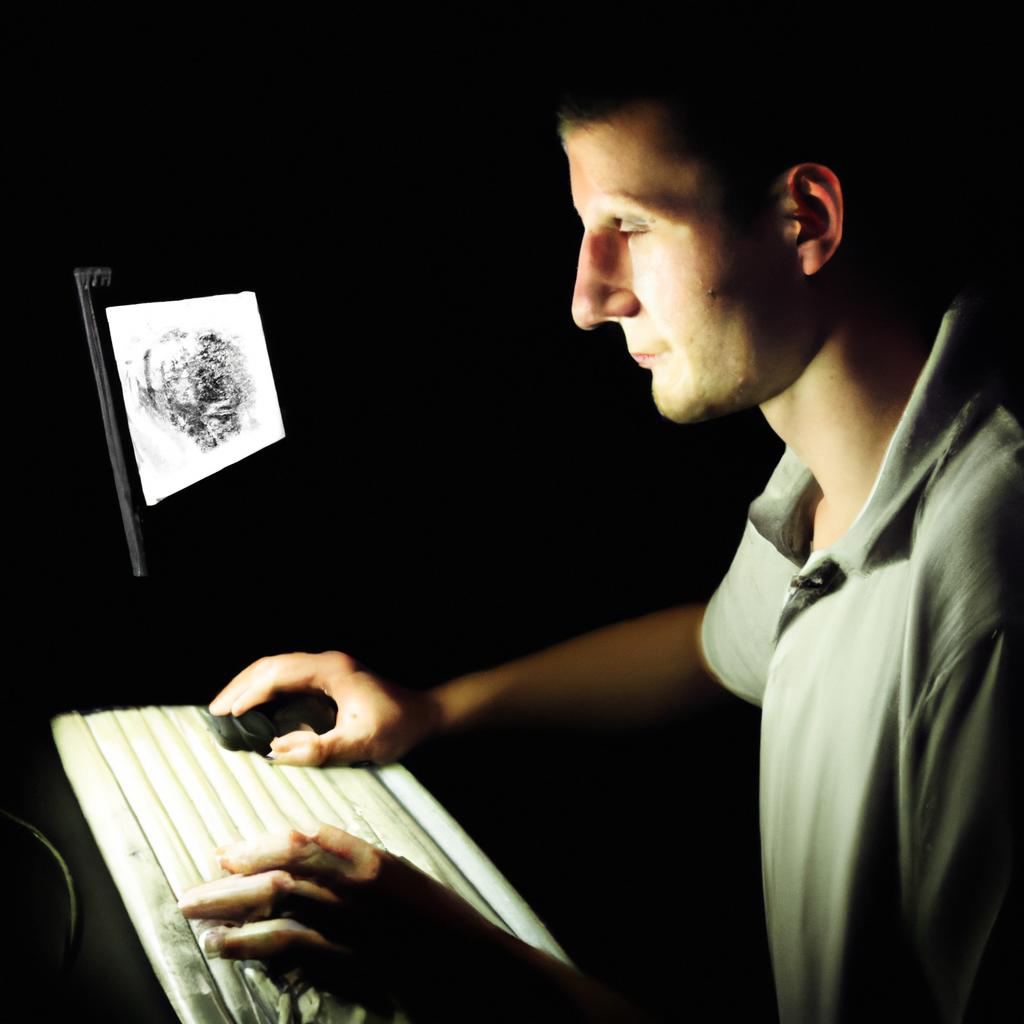 Person using digital art software